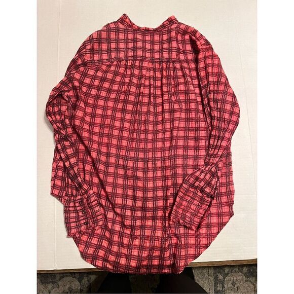 Free People Plaid Miles Tuxedo Shirt Size S in Pink Combo MSRP$128 NWT F20T07506 - Picture 6 of 6